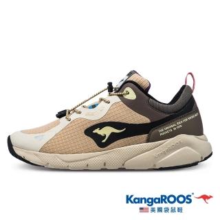 【KangaROOS 美國袋鼠鞋】男 ZEPHYR 防撥水跑鞋(卡其-KM11971)