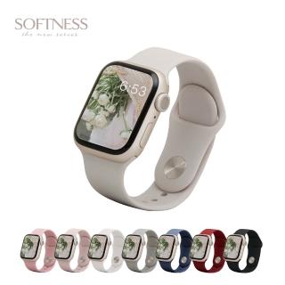 Apple Watch 7/SE/6/5/4/3/2/1 簡約舒適防水矽膠壓扣運動錶帶(星光)