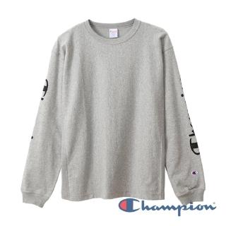 【Champion】RW袖子草寫Logo長Tee-灰色-9.4oz