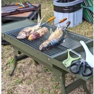 【May shop】野炊BBQ烤肉野營折疊 烤台延伸燒烤爐