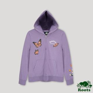 【Roots】Roots 女裝- 生生不息系列 蝴蝶元素連帽外套(紫色)