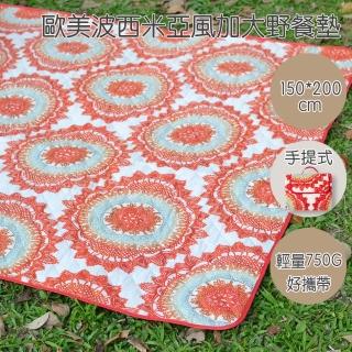 【Minns米恩斯】歐美波西米亞風輕量加大野餐墊(防潑水野餐墊 手提野餐墊 輕量大尺寸野餐墊)