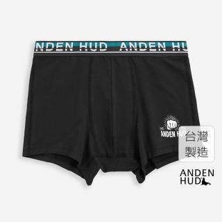 【Anden Hud】男款_workout．短版腰帶平口內褲(黑-AH之拳)