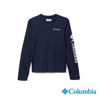 【Columbia 哥倫比亞】童款-Omni-Shade UPF50快排長袖上衣-深藍(UAY23920NY / 2022年春夏商品)