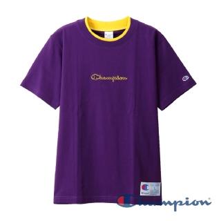 【Champion】AS刺繡字體短TEE-紫色