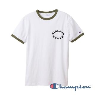 【Champion】Campus滾邊短Tee-軍綠滾邊