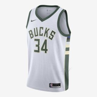 【NIKE 耐吉】背心 男款 籃球衣 運動背心 密爾瓦基公鹿 MIL M NK SWGMN JSY ASSOC 20 白綠 CW3599-103