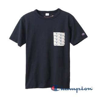 【Champion】Campus口袋Logo短T-深藍色