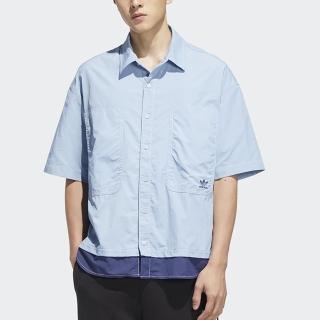 【adidas 愛迪達】上衣 男款 短袖襯衫 三葉草 國際碼 WW SS SHIRT 藍 HM7995