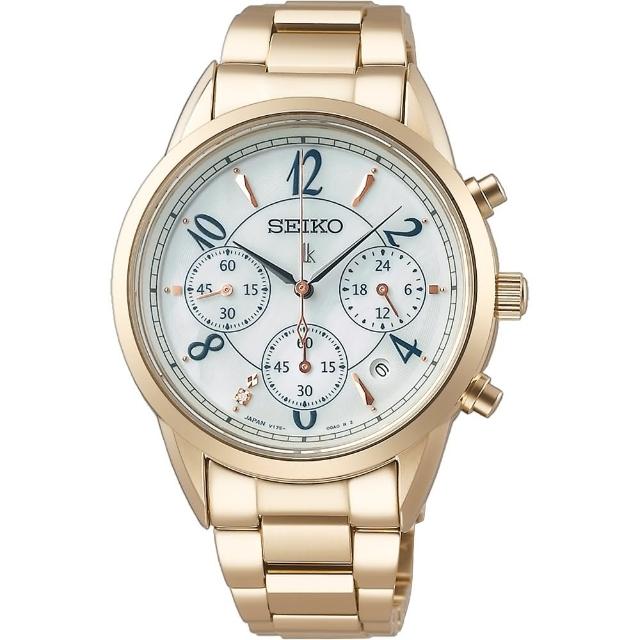 【SEIKO 精工】LUKIA 比利時精緻風太陽能三眼鋼帶女錶款36.4mm(多款可選 均一價)父親節 禮物 推薦