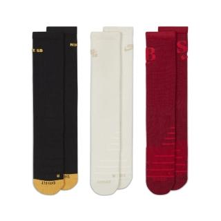 【NIKE 耐吉】襪子 SB Socks 男女款 三雙入 三色 黑黃 白 紅 滑板 中筒襪 快乾 長襪 小腿肚(DA8852-902)