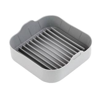 【餐廚用品】灰色矽膠氣炸鍋烘烤籃(耐熱 烘焙 料理 烤箱 氣炸籃 微波爐 易清洗 氣炸鍋專用 可進洗碗機)