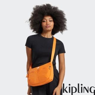 【KIPLING】橘子汽水泡泡色雙拉鍊前袋肩背包-IZELLAH