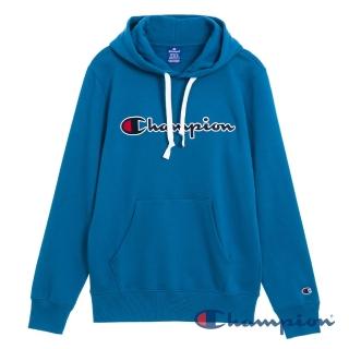 【Champion】EU Rochester草寫Logo連帽大學Tee-寶藍色