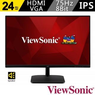 【ViewSonic 優派】VA2432-MHD 24型 薄邊框電腦螢幕(16:9/IPS/75Hz/HDMI/VGA/雙喇叭)