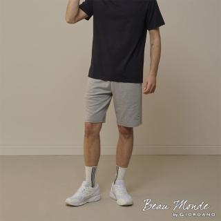 【GIORDANO 佐丹奴】男裝涼感抗菌抽繩短褲(03 雪花新灰)