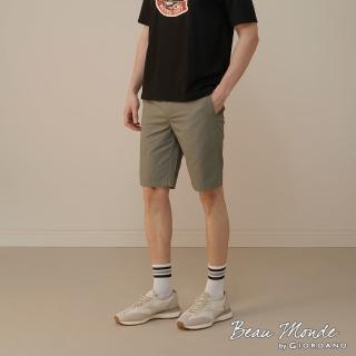 【GIORDANO 佐丹奴】男裝素色抽繩休閒短褲(27 葡萄葉綠)