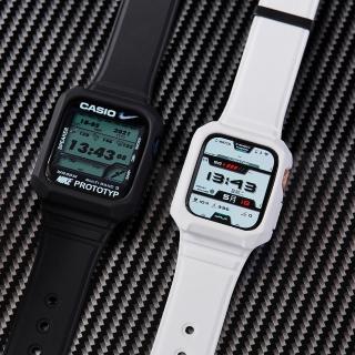 【E.B. MADE】適用蘋果 Watch 7代潮流系耐磨防撞錶殼一體成形錶帶 41mm(apple watch 7一體成形運動錶帶)