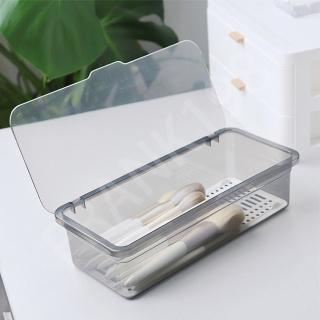 【美得像專櫃】刷具收納盒(刷具晾乾盒 化妝刷收納盒子 餐具盒 透明收納盒 桌面收納盒)
