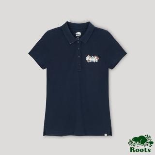 【Roots】Roots 女裝- 回歸根源系列 花卉元素POLO衫(藍色)