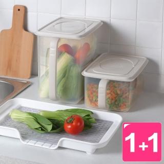 【真心良品】多功能可握式堆疊儲物盒4.8L+9.7L-2入組(收納盒 整理盒 置物盒 KEYWAY)