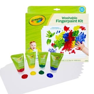 【crayola 繪兒樂】幼兒可水洗手指畫顏料4色組(紅黃藍綠)