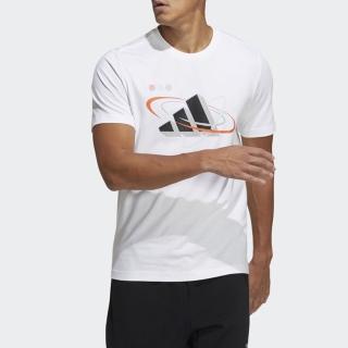 【adidas 愛迪達】上衣 男款 短袖上衣 運動 亞規 UB GFX T BOS + 白 GP0857