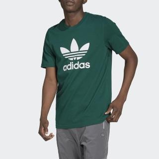 【adidas 愛迪達】上衣 男款 短袖上衣 運動 三葉草 國際碼 TREFOIL T-SHIRT 綠 HG1430