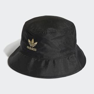 【adidas 愛迪達】漁夫帽 帽子 遮陽帽 運動帽 三葉草 BUCKET HAT 黑金 H09036