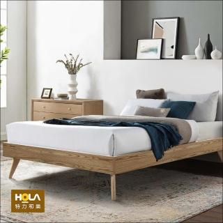 【HOLA】自然簡約雙人加大6x6.2呎 橡木色床板 腳架型