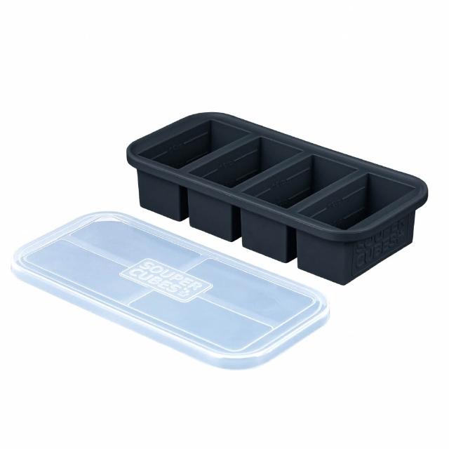 【Souper Cubes】多功能食品級矽膠保鮮盒-4格250ML/格-多色可選(副食品分裝盒/製冰盒/嬰兒副食品)