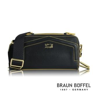 【BRAUN BUFFEL 德國小金牛】台灣總代理 奧菲莉亞-F 斜背包-黑色(BF682-F11-BK)