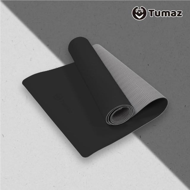 【Tumaz 月熊】6mm 體位線TPE雙色瑜珈墊(贈背帶+收納網袋)