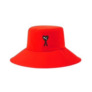 【PUMA】PUMA 休閒帽 外出帽 運動帽 AMI系列 漁夫帽 男女 中性款 橘紅(02384302)