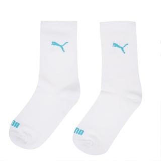 【PUMA】襪子 Fashion Crew 白 藍 男女款 台灣製 長襪 中筒襪 單雙入(BB134901)