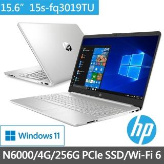 【HP 惠普】超品15 15s-fq3019TU 15吋四核心輕薄文書筆電-星河銀(Pentium N6000/4G/256G SSD/Win11)
