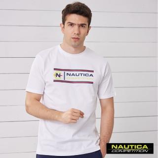 【NAUTICA】COMPETITION男裝撞色LOGO短袖T恤(白)