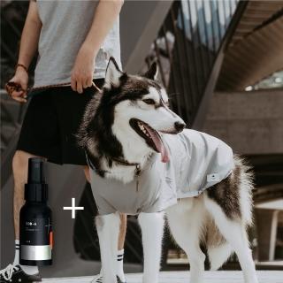 【CAMPET】全境衣物抗菌組-太空灰-S~L(寵物全防水風雨衣)