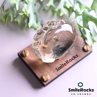 【SmileRocks 石麥】天然茶黃晶如意手把件 7.0x2.0x5.1cm(附SmilePad Stand 6x9 底板)