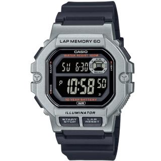 【CASIO 卡西歐】卡西歐十年電力野戰電子錶-黑銀(WS-1400H-1B)