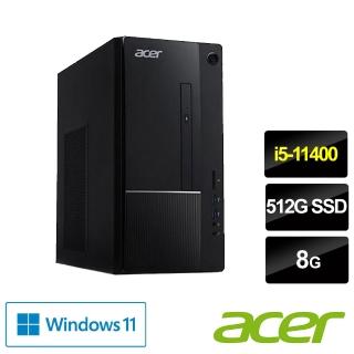 【Acer 宏碁】福利品 Aspire TC-1650 i5 六核電腦(i5-11400/8G/512G PCIe SSD/Win11)