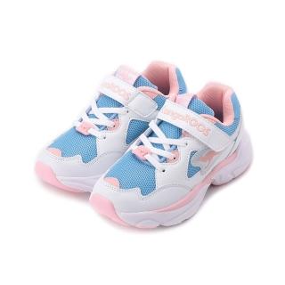 【KangaROOS】20-23cm 袋鼠 SWING 潮流慢跑鞋 白粉藍 中大童鞋 KK21253