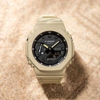 【CASIO 卡西歐】G-SHOCK 卡其米 八角形錶殼(GA-2100-5A)