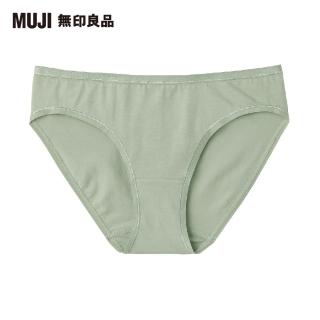 【MUJI 無印良品】女有機棉混彈性天竺無側縫低腰短版內褲(霧綠色)