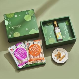 【Young zen 永禎】精選雙層禮盒-雜糧棒130gx4(鹹蛋黃/ 紅藜麥/ 黑芝麻/ 紅藜麥)