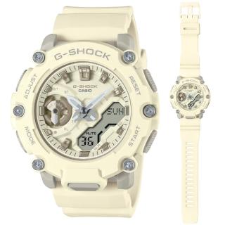 【CASIO 卡西歐】G-SHOCK 輕薄都會戶外時尚運動雙顯錶-米色(GMA-S2200-7A 縮小版GA2200)