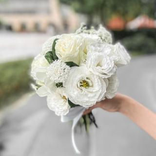 【Flower Plus】-雙北限定- 純白手捧花束 新娘捧花(鮮花)