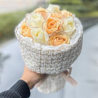 【Flower Plus】白香檳 小香風花束 生日花束 畢業花束 情人節花束(鮮花)