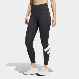 【adidas 愛迪達】Adidas BT 3BAR    女 緊身褲 九分 亞洲版 運動 訓練 健身 支撐 高腰 黑(GR8098)