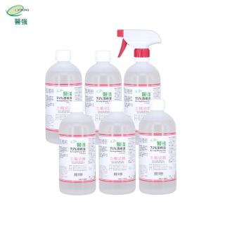 【醫強】75%酒精液(500ml X 6瓶組+原廠噴頭X1)